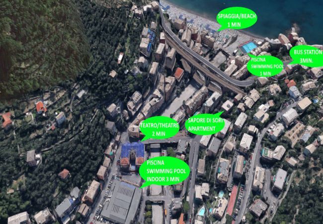 Posizione Appartamento SAPORE DI SORI Solo Affitti Brevi  Appartamento a Sori - Appartamento SAPORE DI SORI-Affitti Brevi Italia